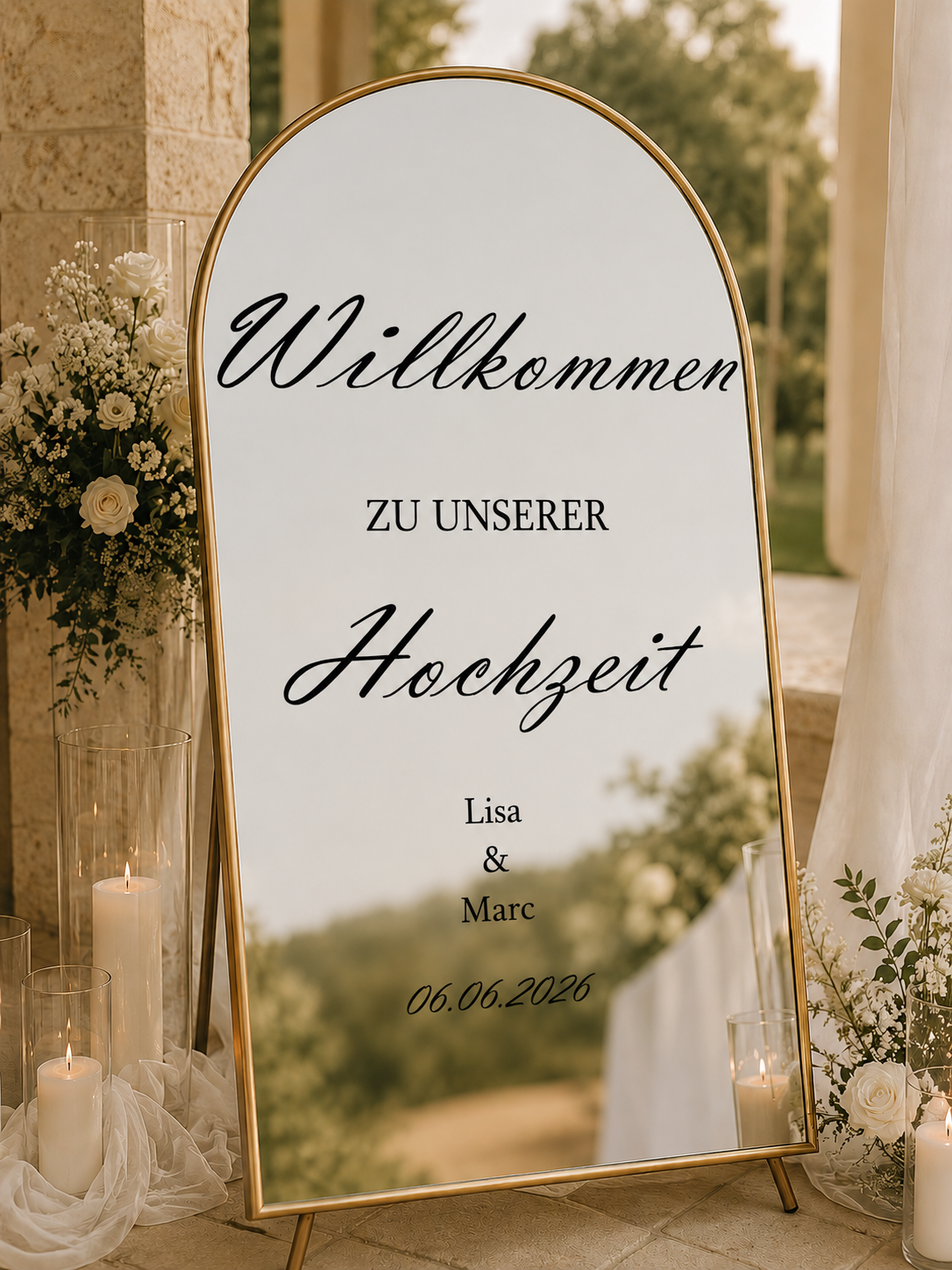 Willkommen zu unserer Hochzeit - Aufkleber